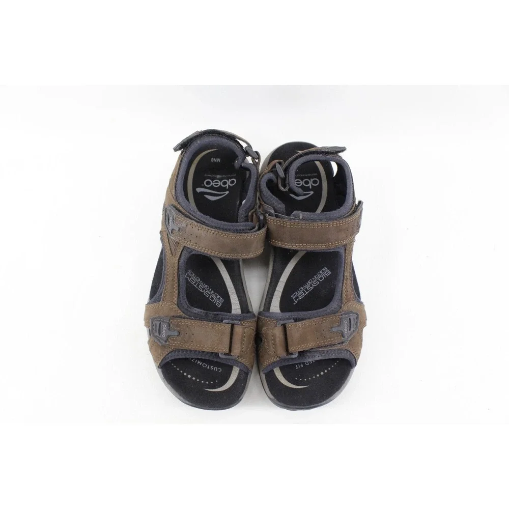 Abeo Sandals Mens 8 Brown Leather Davenport Adjustable‎ Sport Comfort Open Toe